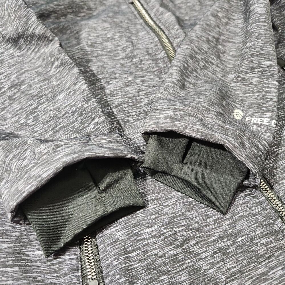Free Country Jacket Small Heather Color Black Soft shell Lined thumbholes.  New - Picture 7 of 13
